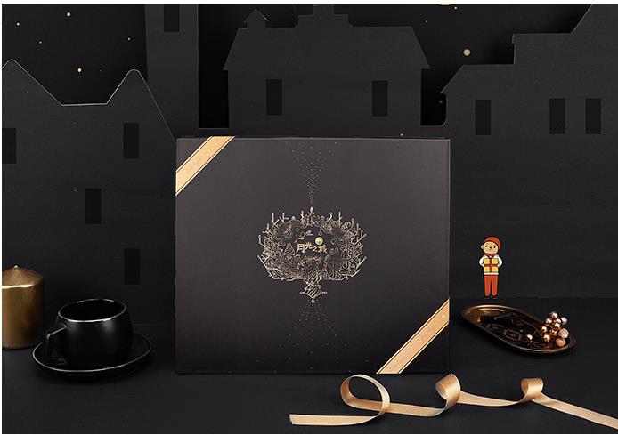Luxury ECO-Friendly Wholesale Recycled Customised Printing Food Black gift box with lid