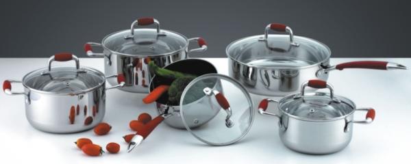Buy cheap 0.6mm thickness Stainless steel Tri-ply cookware set SHTP-10-0906 for 10pcs from wholesalers