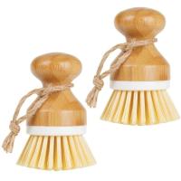 Buy cheap 7.5*6.75*2.5 Sturdy Bristle Palm Scrub Brush Round Bamboo OEM product