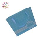 Personalised Shopping Bags Blue Color Coated Paper Twisted Handle