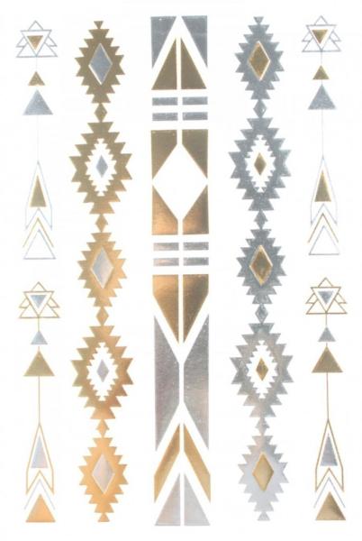 Buy cheap Silver foil, good foil Jewelry temporary tattoo, decorative arrow metallic foil tattoo from wholesalers