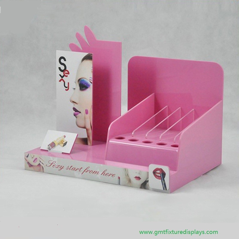 Cosmetic Acrylic Lipstick Display Rack Plexiglass Makeup Counter Lipstick Eyeliner Pencil Holder
