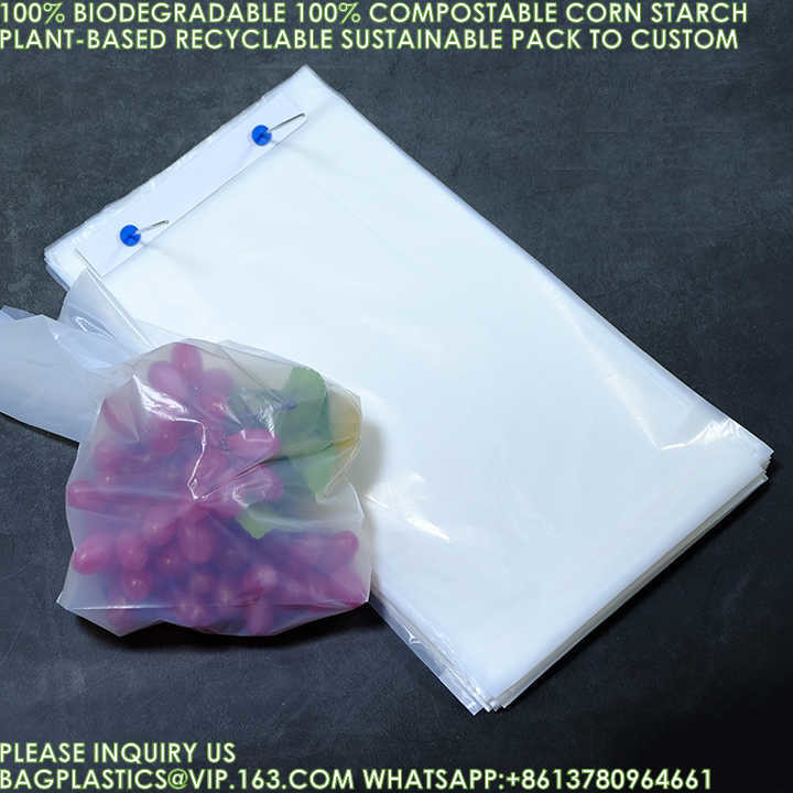 Eco-Friendly Recyclable Bag Corn Starch Compostable Beverage Bag 100% Biodegradable Vegetable Fruit Pouch Bags