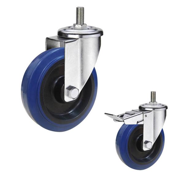 Buy cheap 6 Inch Blue Wheel 350kg Capacity Threaded Stem Castor Rubber Wheels from wholesalers