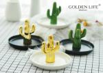 Jewelry Plate Imitated Cactus Jewelry Plate Green Gold Color Ceramic Jewelry