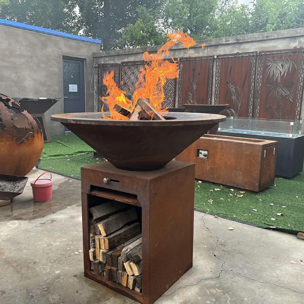 Buy cheap Customized Outdoor BBQ Grills In Corten Steel And Stainless Steel Camping Fire Pit Grill from wholesalers