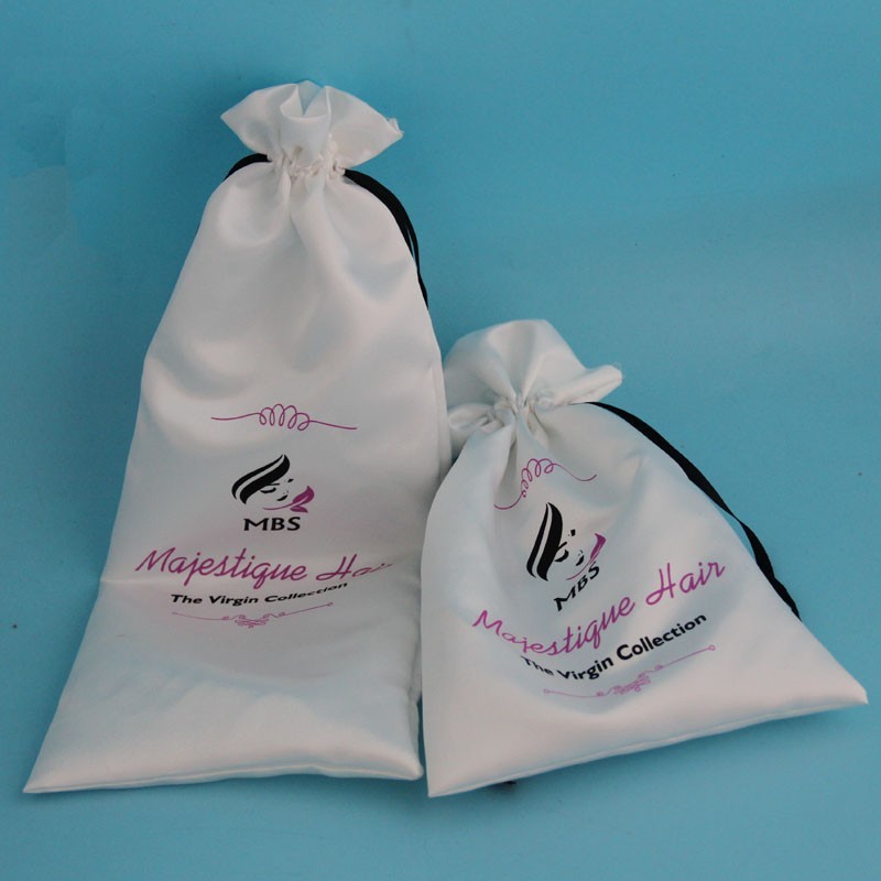 Satin Hair Extension Storage Bag , Small Size Jewellery Packaging Pouch