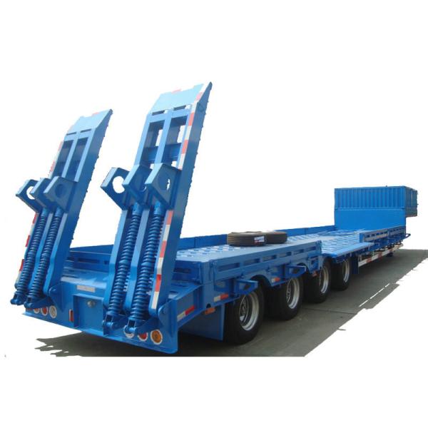 Buy cheap Heavy Duty Gooseneck Flatbed Trailer , 4 Axle Lowboy Semi Trailer 80 - 85 Ton from wholesalers