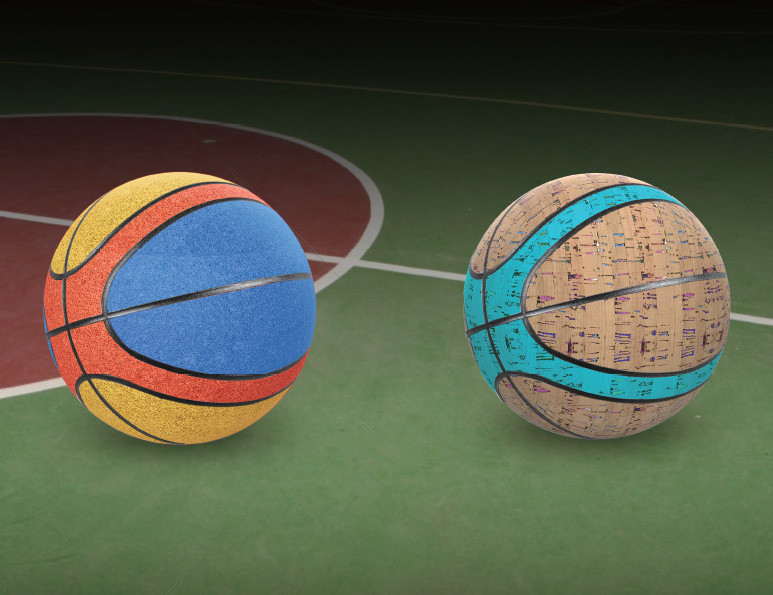 Wearproof Anti Slip Cork Basketball For Playground 27.5 Inches