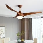 High Quality 52-Inch DC Motor Remote Control Vintage Indoor 3-Piece Solid Wood