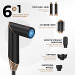 Professional 6 In 1 Powerful Foldable Hot Air Hair Styler Dryer Ionic Beauty