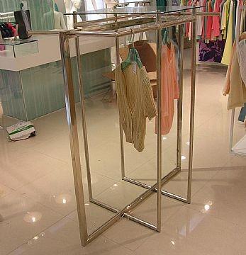 Stainless Steel Clothes Display Hanging Rack Metal Clothes Stand With ODM / OEM