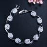Buy cheap Lovely Women Four Round Bracelet Red CZ Stone Bracelet Setting Crystal Fashion Tennis Bracelet for Wedding Gift from wholesalers