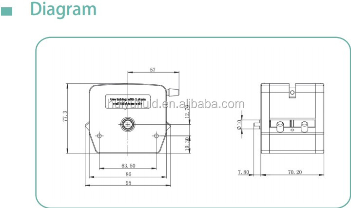 low pulsation pump head DMD15-1A max flow range 960ml/min