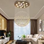 Modern K9 Large LED SphericLiving Room Crystal Chandeliers Round Large