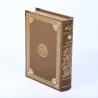 Buy cheap Embossing Wooden Book Shaped Gift Box Leather Wrapping Surface Round Spine 3D Metal Logo from wholesalers