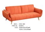 Wooden Frame Functional Sofa Bed Dacron Cashmere - Like Cover Bright Orange