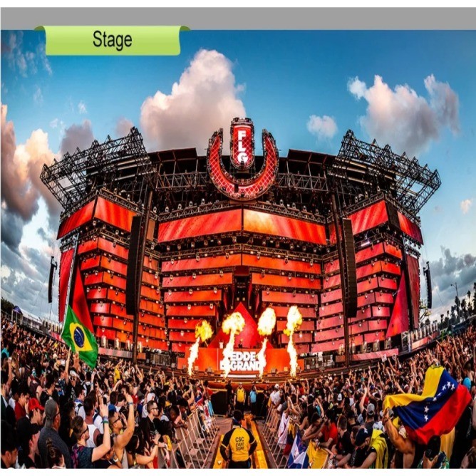 Outdoor High Tech Stage LED Display Fixed Installation P1.56 Stage LED Video Wall