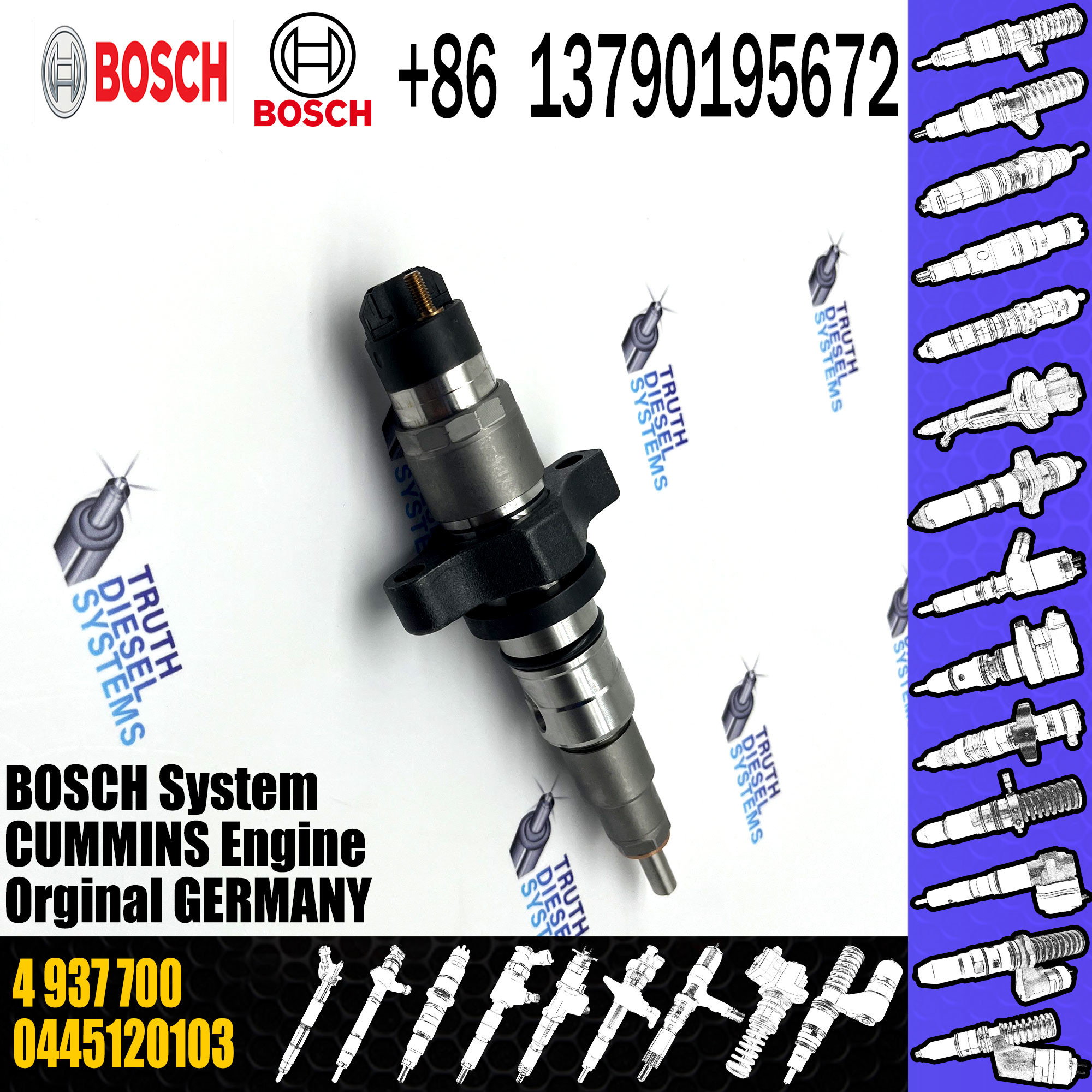 Fuel Injector DE801 4937700 3972887 3968158 for Cummins 5.9L ISB 24V Engine for Dodge Diesel Generator Engine Spare Part