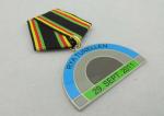 Die Stamping Brass / Iron / Brass Custom Awards Enamel Medal with Short Ribbon