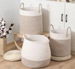 Handmade Eco Friendly Christmas Gift Storage Cotton Rope Woven Laundry Basket