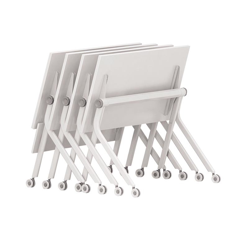 Wood Steel Foldable Training Table Wood Folding Durability With Wheels