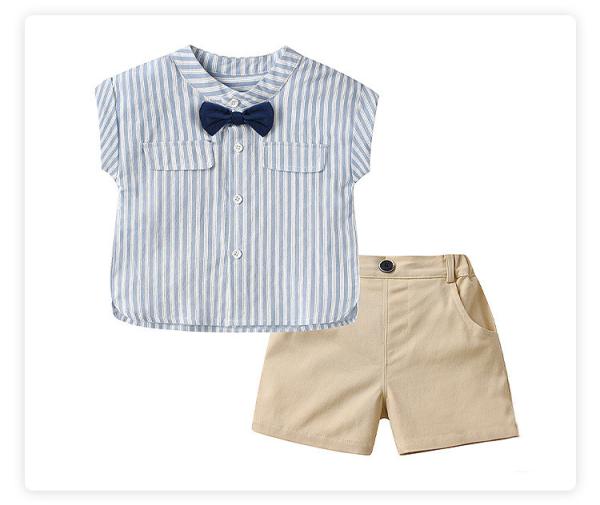 Buy cheap Children'S Outfit Sets Short Sleeve Top Bow Tie Casual Children'S Wear Two Piece Set from wholesalers