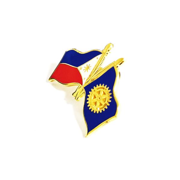 Buy cheap Metal Hard Enamel Philippine Flag Lapel Pin With Gold Finishing And Butterfly Clutches from wholesalers
