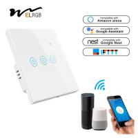 Buy cheap WiFi RF433 3 Gang Touch Switch 10A Three Gang Smart Light Switch product