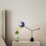 Modern creative Glass LED Table Lamp for Living Room Grass Shade Metal Black
