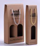 Manufacturer corrugated paper gift box custom portable wine box double pack wine