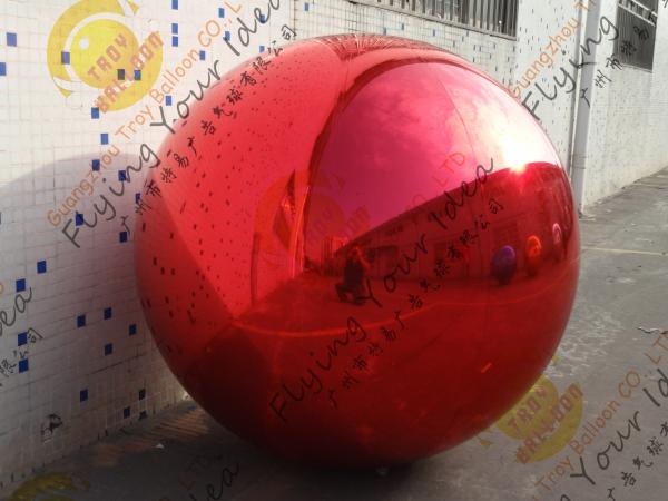 Buy cheap Inflatable Helium Advertising Balloon , Pvc Red Mirror Balloon from wholesalers