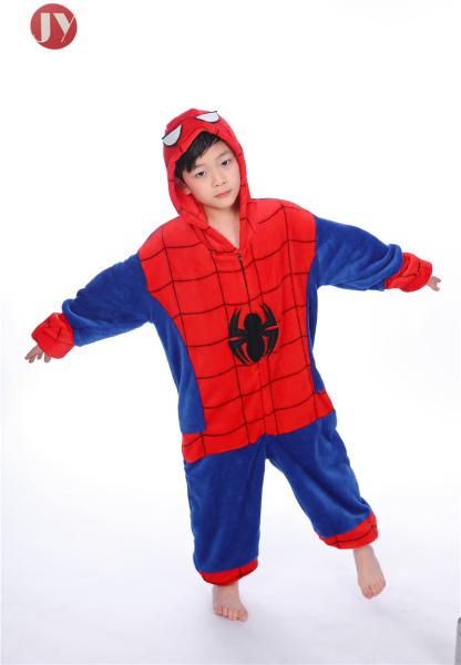 Buy cheap Anime Flannel Pajama Boys Spiderman Onesie , Boys fluffy polyester Onesie Homewear from wholesalers