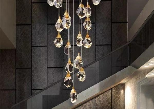 Buy cheap Large Crystal LED Chandelier Luxury K9 Diamond Crystal Hanging Light Living Room Pendant Lamp from wholesalers