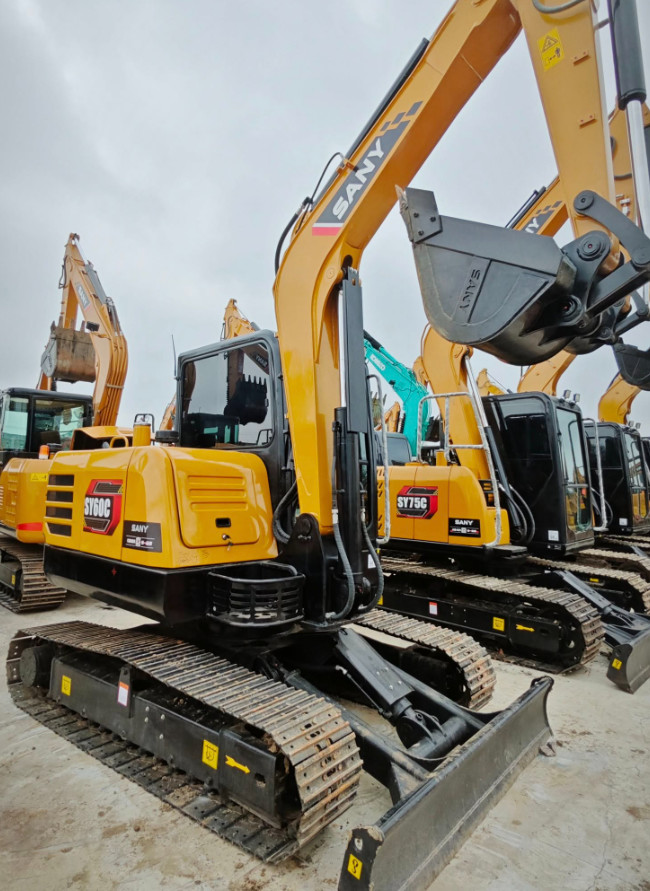 Factory Sale 6 Ton Mini Used Excavators Sany SY60C Backhoe Crawler Excavator For Sale
