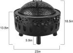 23 Inch Brazier Wood Burning Brazier Charcoal BBQ Pit For Outdoor Patio Backyard