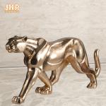 Animal Decor Resin Leopard Statue Polyresin Animal Figurines Fiberglass Gold