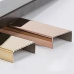304 8mm 12mm Stainless Steel Tile Trim Edge Titanium U Shaped SS Profile