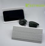 Multifunctional Tri Fold PU Leather Metal Reading Optical Glasses Case Resit