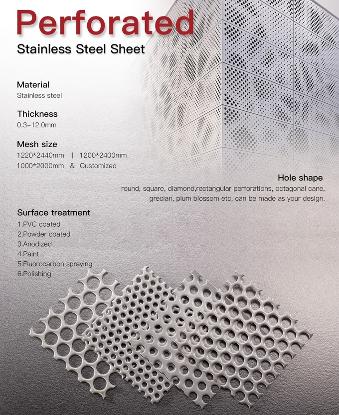 Metal 3mm Perforated Stainless Steel Sheet With Round Hole Bright Surface
