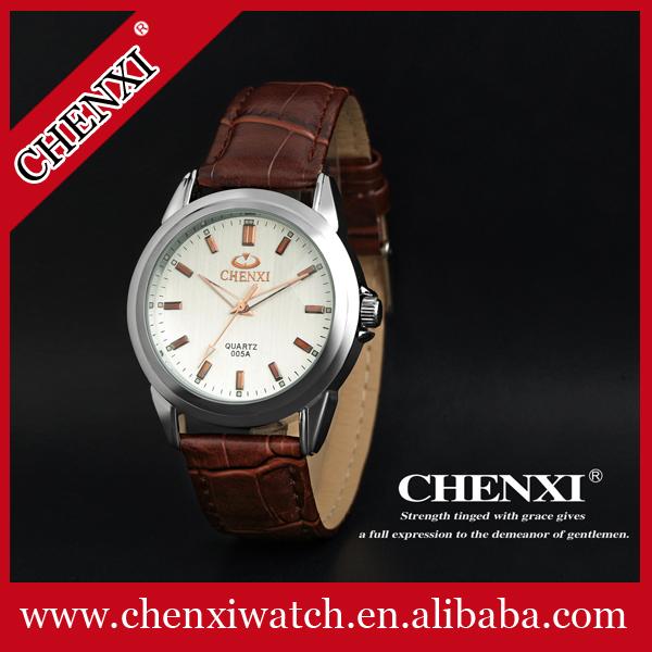 Buy cheap Guangzhou Watch Supplier Stainless Steel Case Back Quartz Watch Leather Strap Watches Mens from wholesalers