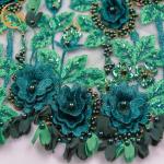 Delicate Water Soluble Floral Lace Fabric Embroidery Lace Material For Wedding