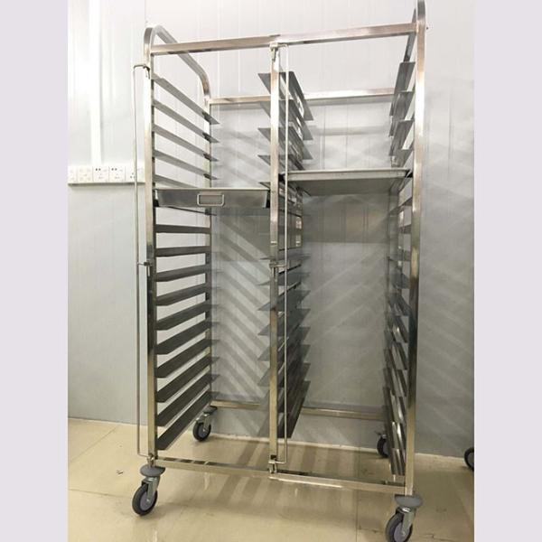 Sleek and modern Stainless Steel Tray Trolley For Bread Bakery Machinery