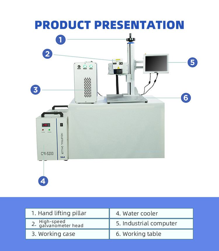 Bylaser JPT IPG RAYCUS UV Laser Marking Machine 3W 5W 10W 20W