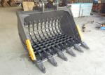 V Ditch Excavator Rock Bucket , Excavator Rake Bucket Trapezoidal High Precision
