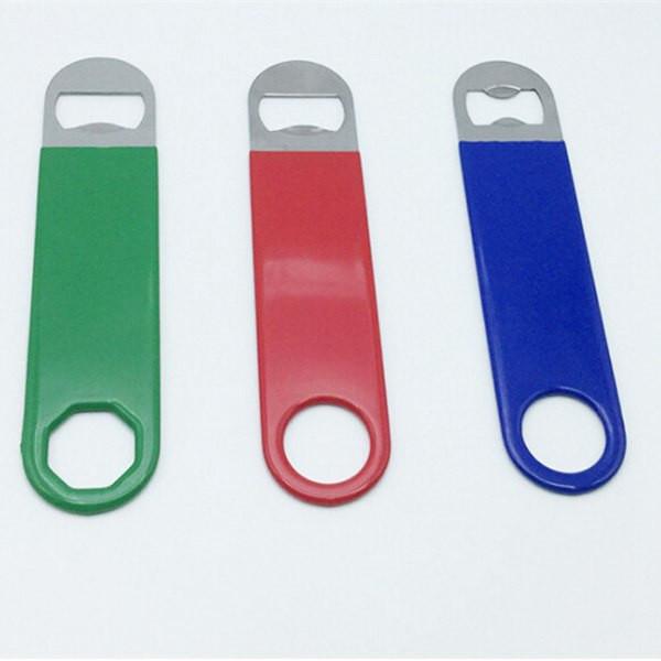 Buy cheap Personalized Promotion Gift Long Flat Stainless Steel Bar Blade Speed Beer Bottle Opener with Vinyl Coating from wholesalers