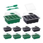 Green Plant Seed Starting Trays With Dome 12 Holes Reusable Durable For