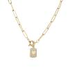 Buy cheap Diamond Zircon 18k Gold Plated Necklace Heart Pendant Paper Clip Link Chain Choker from wholesalers
