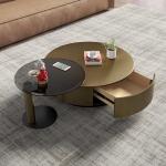 Stainless Steel Marble Combination Coffee Table No Storage