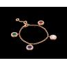 Buy cheap bracelet in 18 kt pink gold with mother of pearl carnelian malachite lapis from wholesalers
